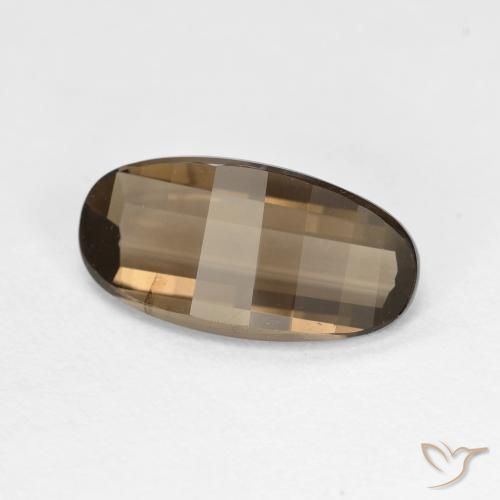 2.73 ct Brown Smoky Quartz Stone, Natural Smoky Quartz in Oval Concave Cut Shape for Sale