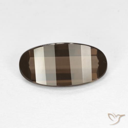2.85 ct Brown Smoky Quartz Stone, Natural Smoky Quartz in Oval Concave Cut Shape for Sale