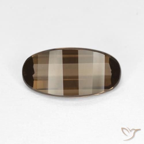 2.78 ct Brown Smoky Quartz Stone, Natural Smoky Quartz in Oval Concave Cut Shape for Sale