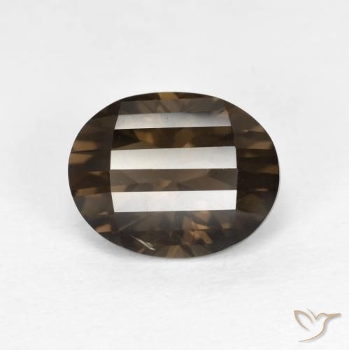 2.54 ct Brown Smoky Quartz Stone, Natural Smoky Quartz in Oval Concave Cut Shape for Sale