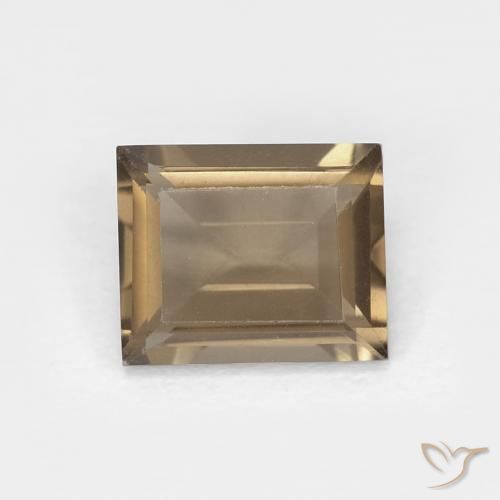 0.88ct Natural Medium Light-Brown Smoky Quartz, Baguette, VVS