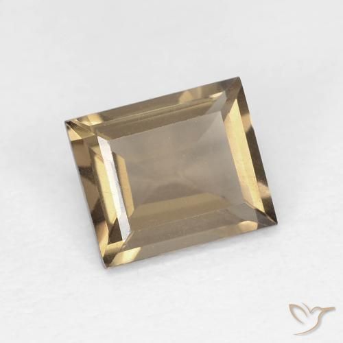 0.89 ct Brown Smoky Quartz Stone, Natural Smoky Quartz in Baguette Facet Shape for Sale