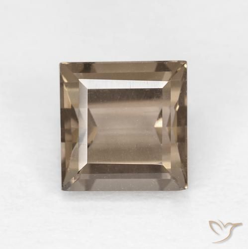 1.17ct Square Facet Brown Smoky Quartz from Brazil, Dimension 6.1 x 6mm, Natural untreated Gemstone, VVS Clarity, 1 piece Smoky Quartz in Color, Mohs Hardness of 7 suitable for daily wear jewelry, Photo A