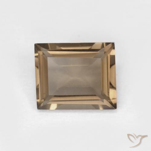 0.87ct Natural Medium Light-Brown Smoky Quartz, Baguette, VVS