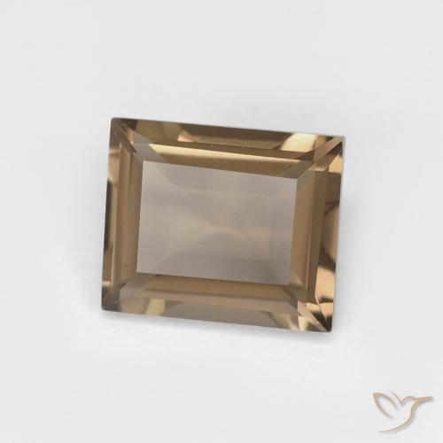 0.87 ct Brown Smoky Quartz Stone, Natural Smoky Quartz in Baguette Facet Shape for Sale