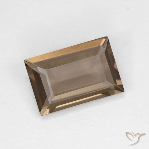 1.36 ct Brown Smoky Quartz Stone, Natural Smoky Quartz in Baguette Facet Shape for Sale