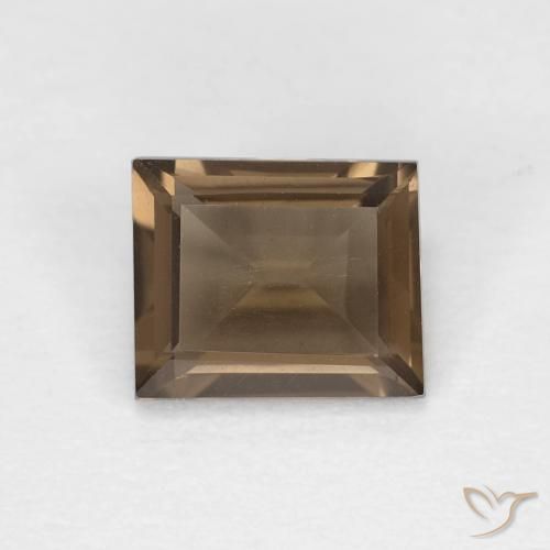 0.87カラット スクエアカット スモーキークォーツ、6.5 x 5.4 mm ブラジル産, Photo A