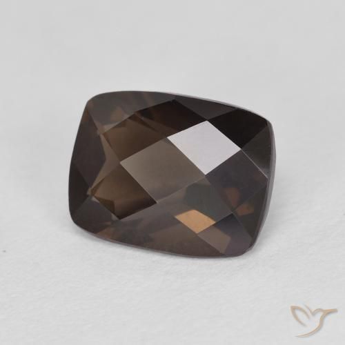 1.97 ct Brown Smoky Quartz Stone, Natural Smoky Quartz in Cushion Checkerboard Shape for Sale