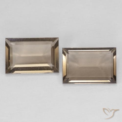 2.82 ctw Brown Smoky Quartz Stones, Natural Smoky Quartz in Baguette Facet Shape for Sale