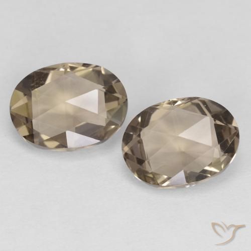 2.25 ct Oval Rose Cut Smoky Quartz, 8.2 x 6.2 mm From Brazil, Photo A