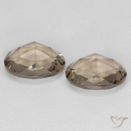 Smoky Quartz Gemstones in 8 x 6 mm (calibrated) Size for Sale, Smoky Quartz Stones in Wood Brown Color