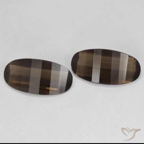 4.94 ctw Brown Smoky Quartz Stones, Natural Smoky Quartz in Oval Concave Cut Shape for Sale