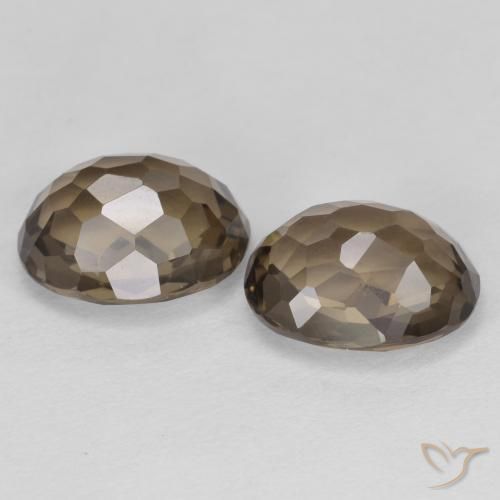 Smoky Quartz Gemstones in 9.6 x 7.7 mm Size for Sale, Smoky Quartz Stones in Medium Brown Color