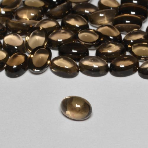 0.54 ct Brown Smoky Quartz Stone, Natural Smoky Quartz in Oval Cabochon Shape for Sale