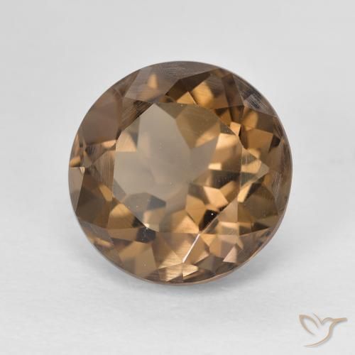 5.06 ct Brown Smoky Quartz Stone, Natural Smoky Quartz in Round Facet Shape for Sale