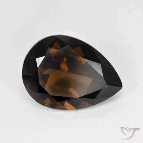 5.84 ct Brown Smoky Quartz Stone, Natural Smoky Quartz in Pear Facet Shape for Sale