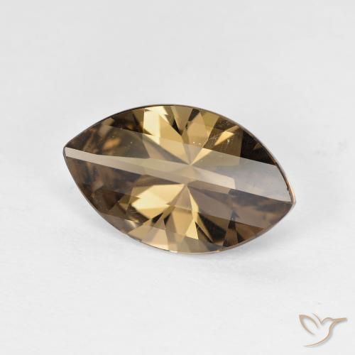 2.49ct Natural Light Coffee Brown Smoky Quartz, Marquise, VVS