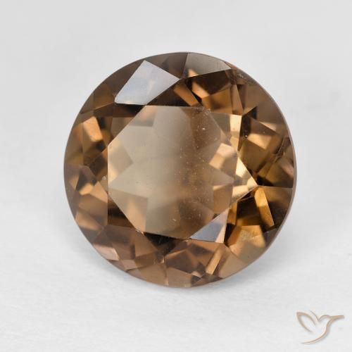 5.58 ct Brown Smoky Quartz Stone, Natural Smoky Quartz in Round Facet Shape for Sale