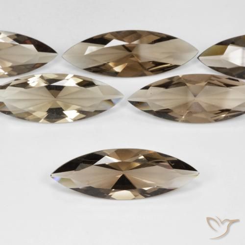 6.14 ct Marquise Concave Cut Smoky Quartz, 26.1 x 9 mm From Brazil, Photo A