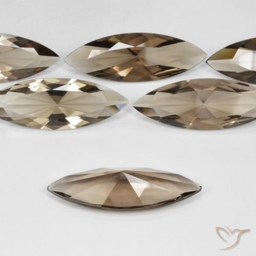 Smoky Quartz Gemstones in 26.1 x 9 mm Size for Sale, Smoky Quartz Stones in Medium Brown Color