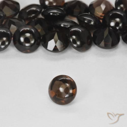 18.87 ctw Brown Smoky Quartz Stones, Natural Smoky Quartz in Round Buff-Top Shape for Sale