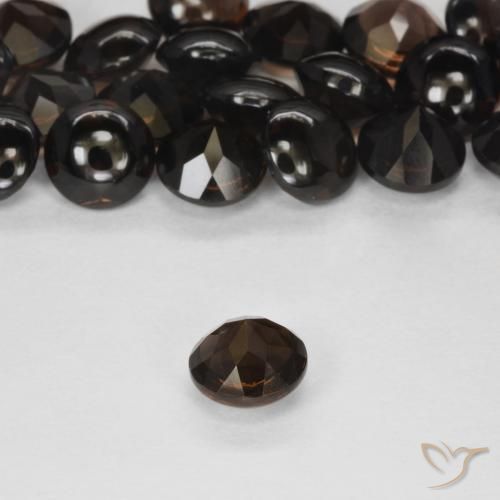 Smoky Quartz Gemstones in 6 mm (calibrated) Size for Sale, Smoky Quartz Stones in Dark Brown Color