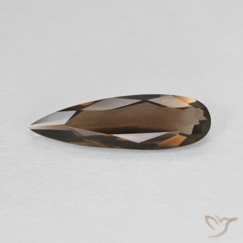 1.61ct Natural Medium Brown Smoky Quartz, Pear Shape, VVS