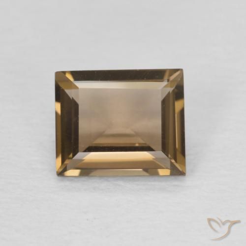 0.87ct Natural Medium Dark-Brown Smoky Quartz, Baguette, VVS