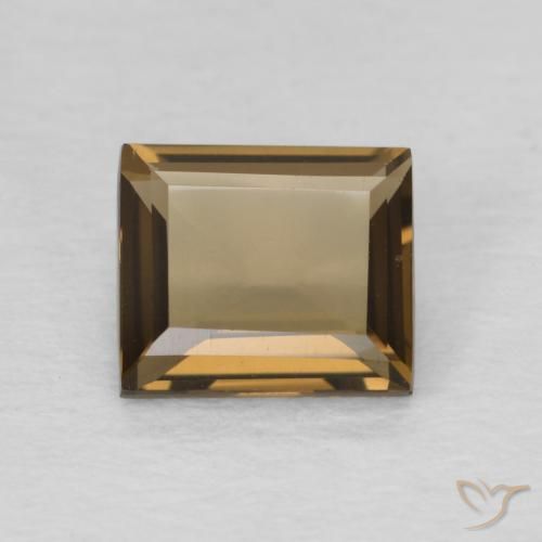 0.85ct Natural Medium Dark-Brown Smoky Quartz, Baguette, VVS