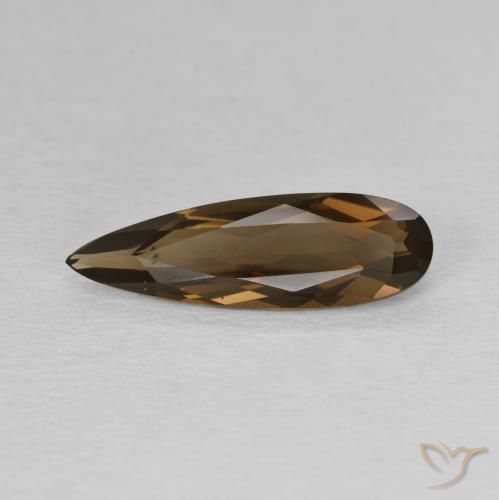 1.67ct Natural Medium Brown Smoky Quartz, Pear Shape, VVS