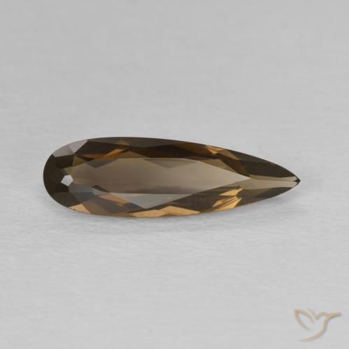 1.67 ct Brown Smoky Quartz Stone, Natural Smoky Quartz in Pear Facet Shape for Sale