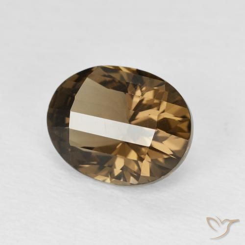 2.58 ct Brown Smoky Quartz Stone, Natural Smoky Quartz in Oval Concave Cut Shape for Sale