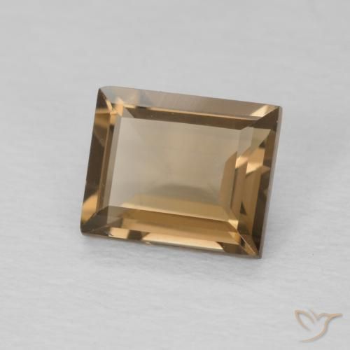 0.89 ct Brown Smoky Quartz Stone, Natural Smoky Quartz in Baguette Facet Shape for Sale