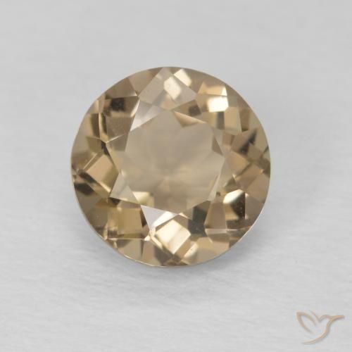 1.21ct Natural Wood Brown Smoky Quartz, Round, VVS