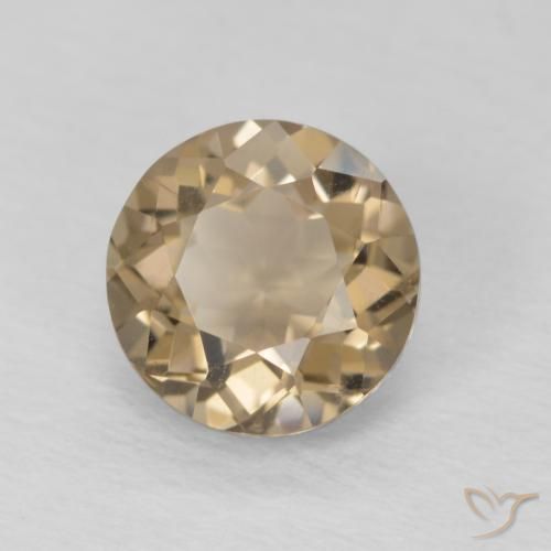 1.21 ct Brown Smoky Quartz Stone, Natural Smoky Quartz in Round Facet Shape for Sale