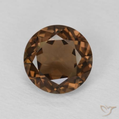 1.20ct Natural Medium Brown Smoky Quartz, Round, VVS