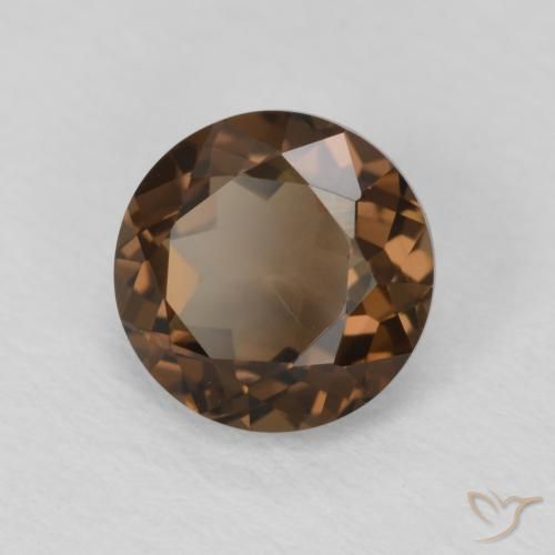 1.20 ct Brown Smoky Quartz Stone, Natural Smoky Quartz in Round Facet Shape for Sale