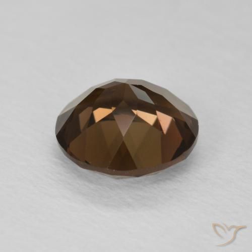 Smoky Quartz Gemstone in 7 mm (calibrated) Size for Sale, Smoky Quartz Stone in Medium Brown Color
