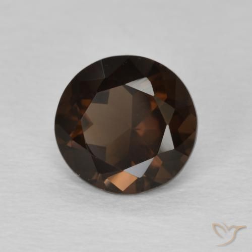 1.09 ct Brown Smoky Quartz Stone, Natural Smoky Quartz in Round Facet Shape for Sale