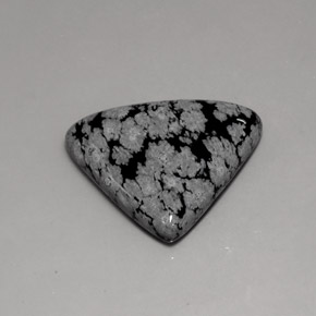 17.24 ct Multicolor Snowflake Obsidian Stone, Natural Snowflake Obsidian in Trillion Cabochon Shape for Sale