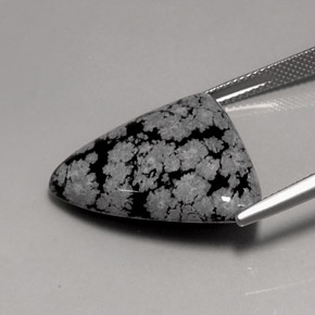 Snowflake Obsidian Gemstone in 25.5 x 21.7 mm Size for Sale, Snowflake Obsidian Stone in Snowflake Color