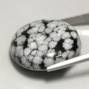 Snowflake Obsidian Gemstone in 27.6 mm Size for Sale, Snowflake Obsidian Stone in Snowflake Color