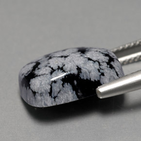 Snowflake Obsidian Gemstone in 17.4 x 10.3 mm Size for Sale, Snowflake Obsidian Stone in Snowflake Color