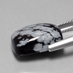 Snowflake Obsidian Gemstone in 14.2 x 10.3 mm Size for Sale, Snowflake Obsidian Stone in Snowflake Color