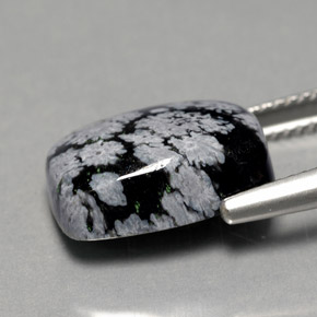 Snowflake Obsidian Gemstone in 14.3 x 10.3 mm Size for Sale, Snowflake Obsidian Stone in Snowflake Color