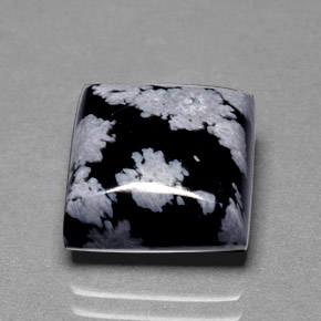 7.80 ct Multicolor Snowflake Obsidian Gemstone, Snowflake Obsidian Gem in Square Cabochon Shape for Sale.