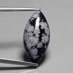 10.16 ct Multicolor Snowflake Obsidian Stone, Natural Snowflake Obsidian in Marquise Cabochon Shape for Sale