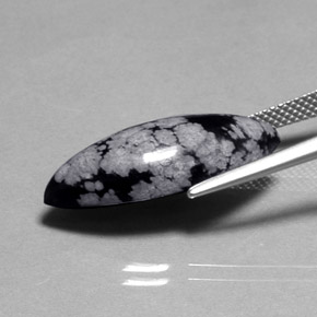 Snowflake Obsidian Gemstone in 14.4 x 11.9 mm Size for Sale, Snowflake Obsidian Stone in Snowflake Color