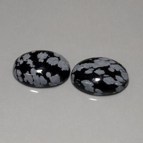 24.86 ct Multicolor Snowflake Obsidian Gemstone, Snowflake Obsidian Gem in Oval Cabochon Shape for Sale.