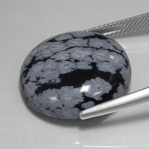 Snowflake Obsidian Gemstone in 20.1 mm Size for Sale, Snowflake Obsidian Stone in Gray-White Black Color